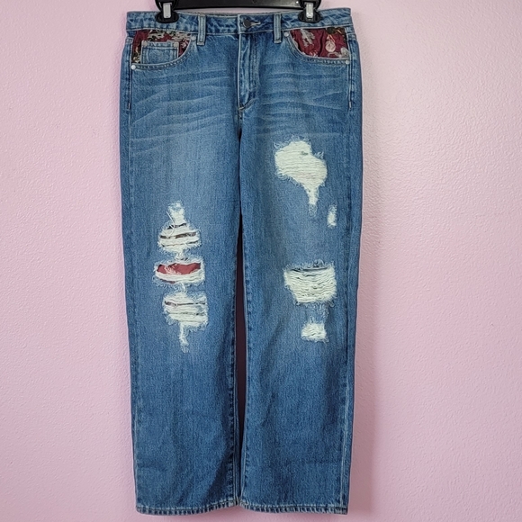 Vince Camuto Womens Patchwork Straight Leg Jeans/ 28/6. - Picture 2 of 10